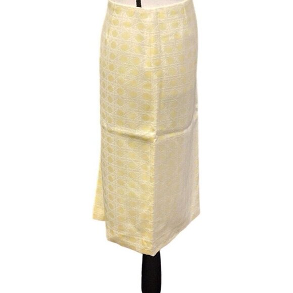 Alex Marie Pencil Skirt Size 6 Yellow Lined Center Back Zipper Slit - Picture 12 of 16